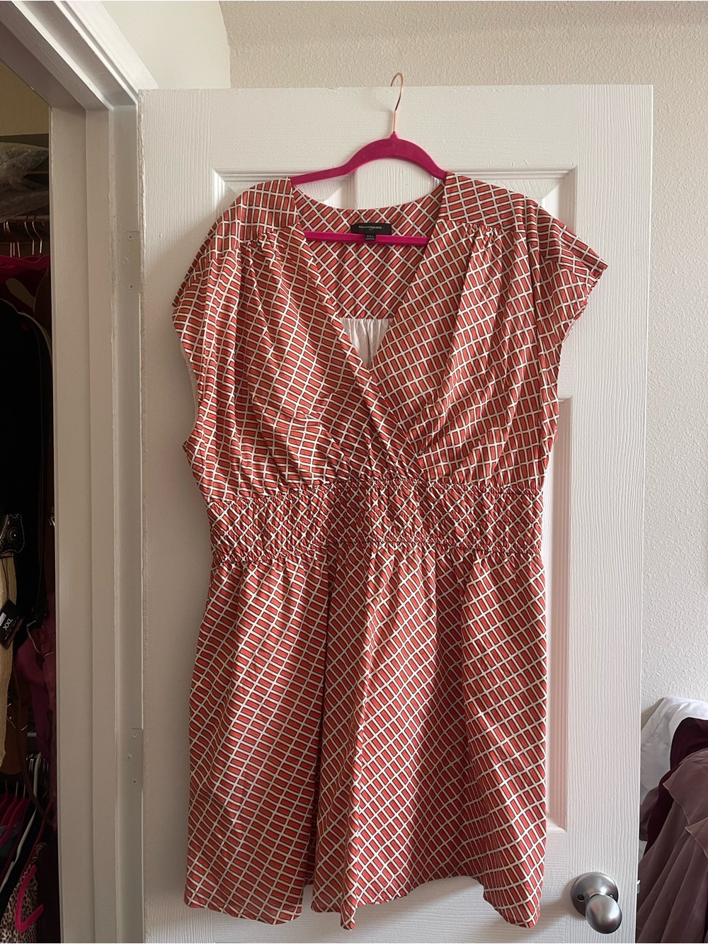 Banana Republic Rust Geometric-Print Mini Dress